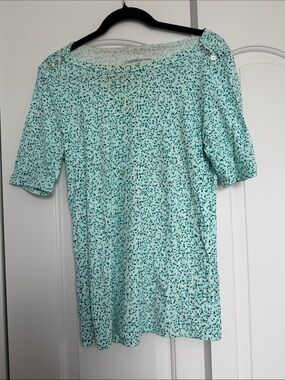 croft & barrow Mint Green Speckled Short Sleeve Top